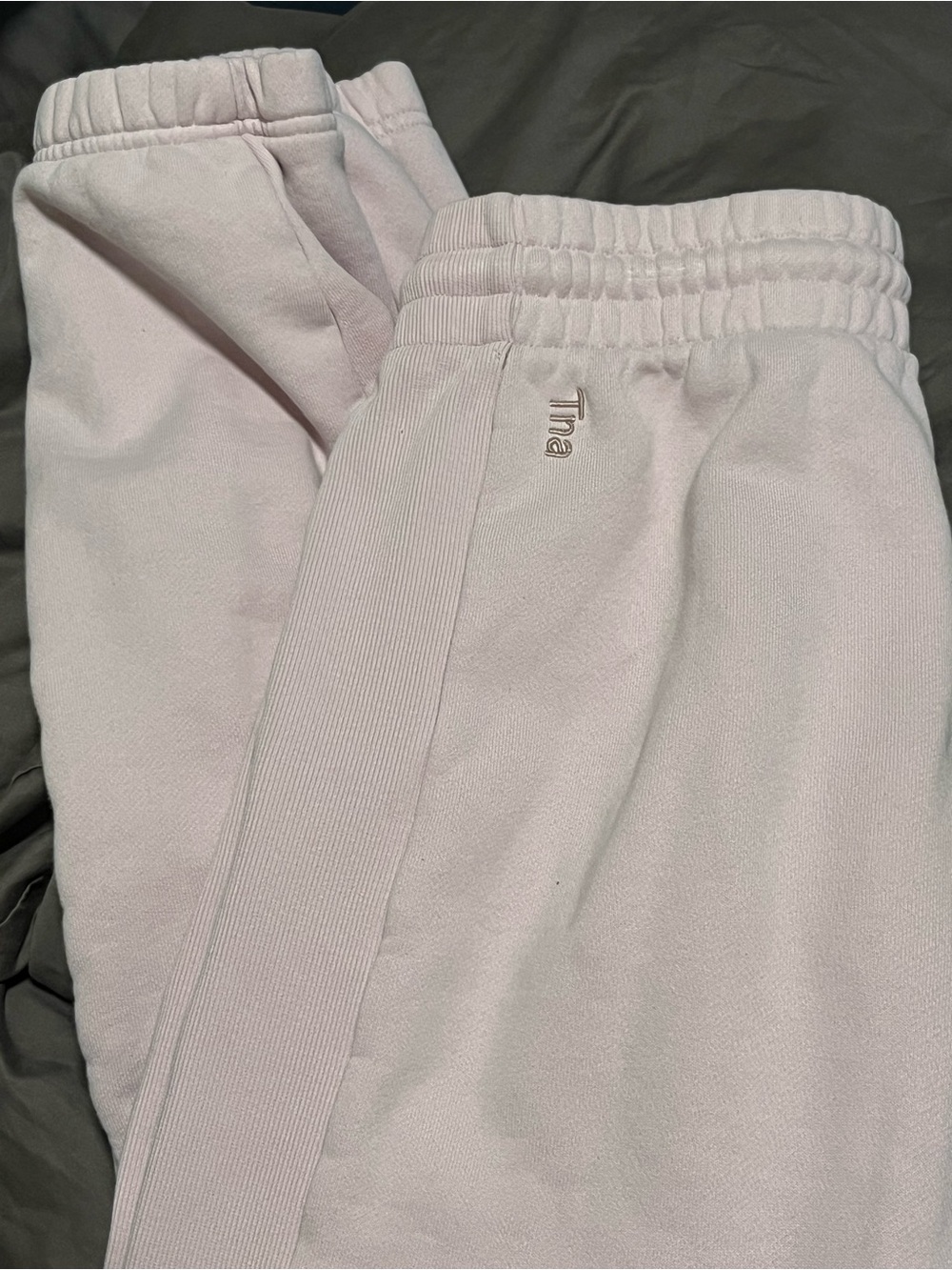 TNA Light Pink Girls' Sweatpants with Rib Side Panels